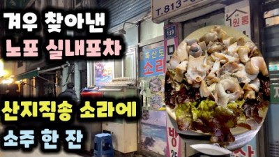 노량진 노포 실내포장마차 맛집 '흑산도소라집' 참소라 낙지초무침 맛집 노량진역 실내포차 가볼만한곳